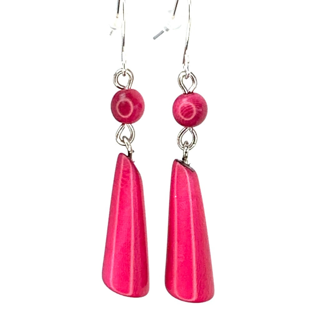 Contemporary Cone Tagua Earrings
