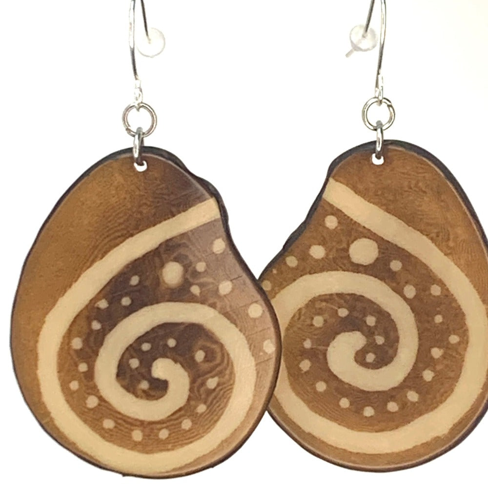 Brown Beige Batik Spirals