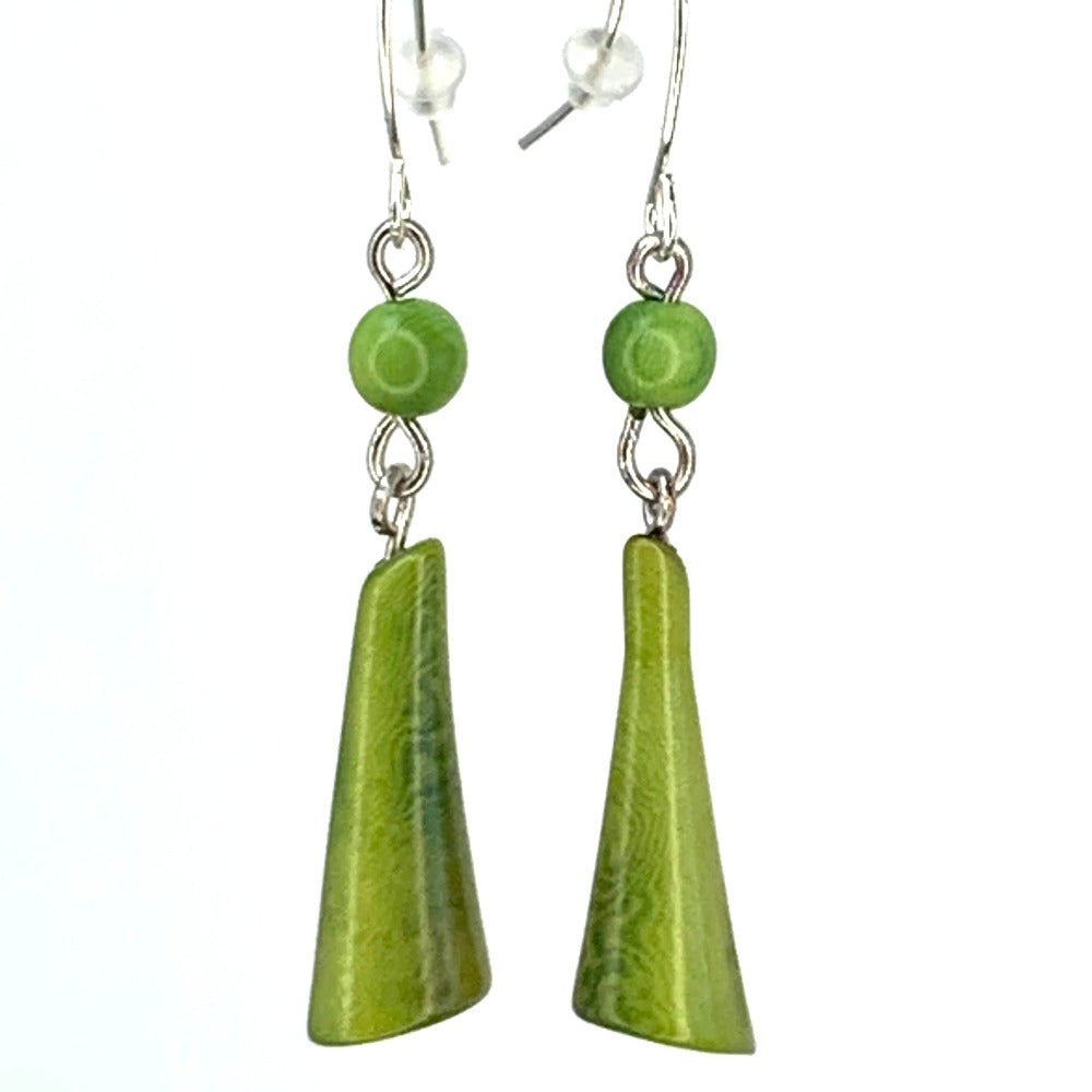Contemporary Cone Tagua Earrings