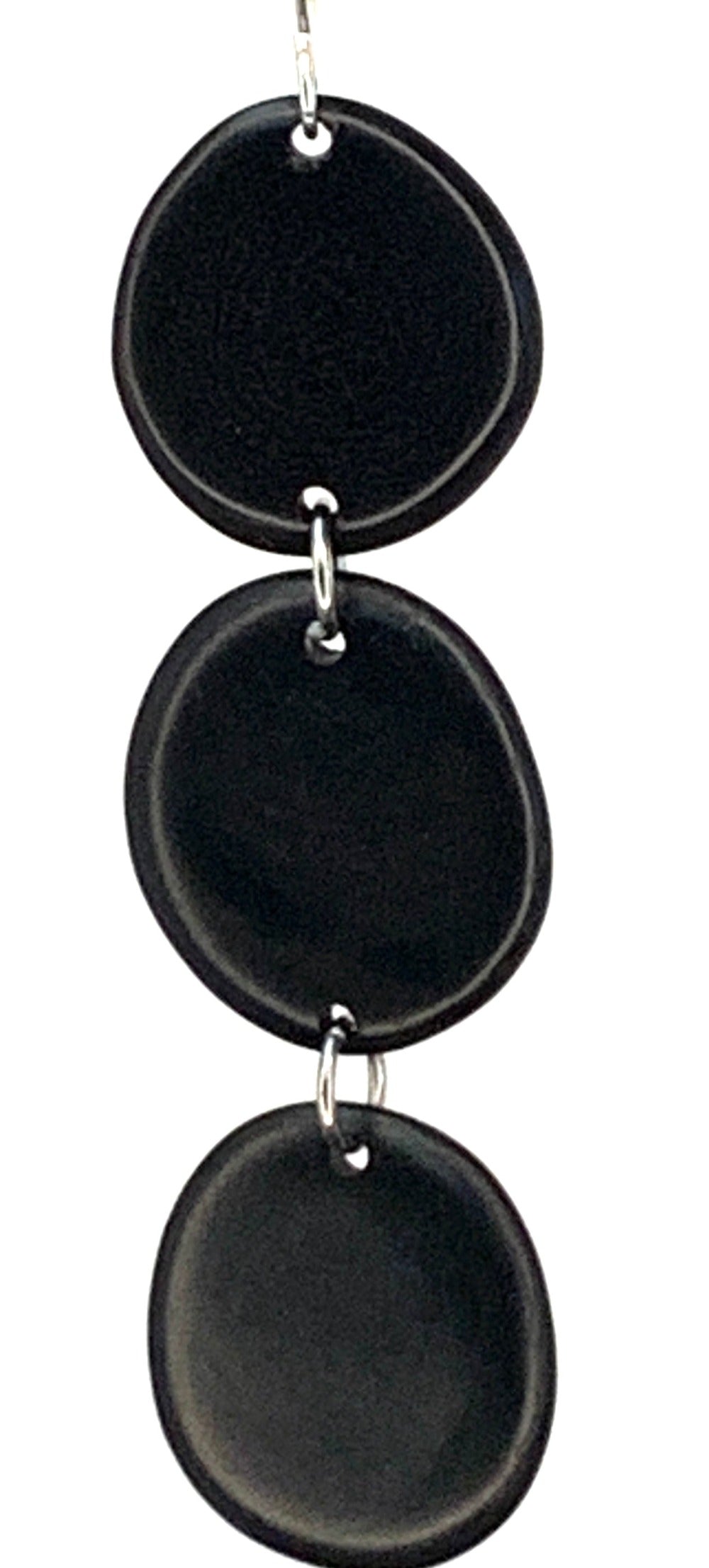 Black Tagua Triple Oval Slices