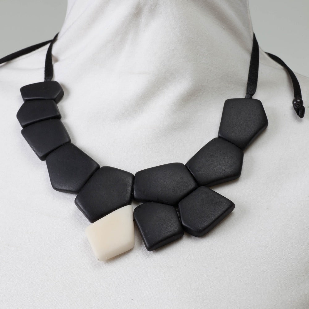Black Tagua Nut Nugget Necklace
