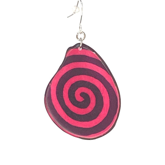 Pink Labyrinth Tagua Earrings
