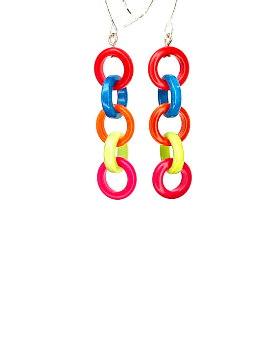 Rainbow Rings Earrings x5