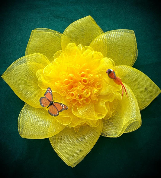 Daffodil Yellow Flower Door Wreath WELCOME Decorative Accessory