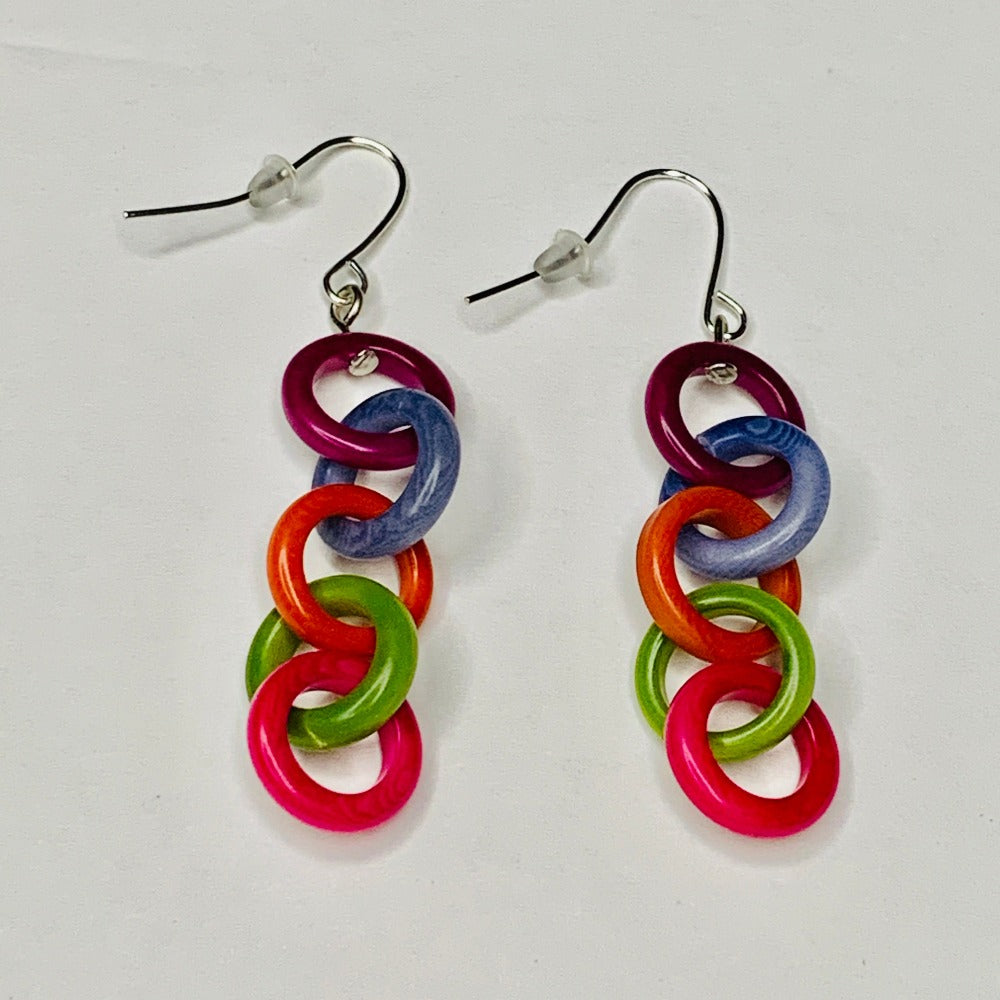 Rainbow Rings Earrings x5